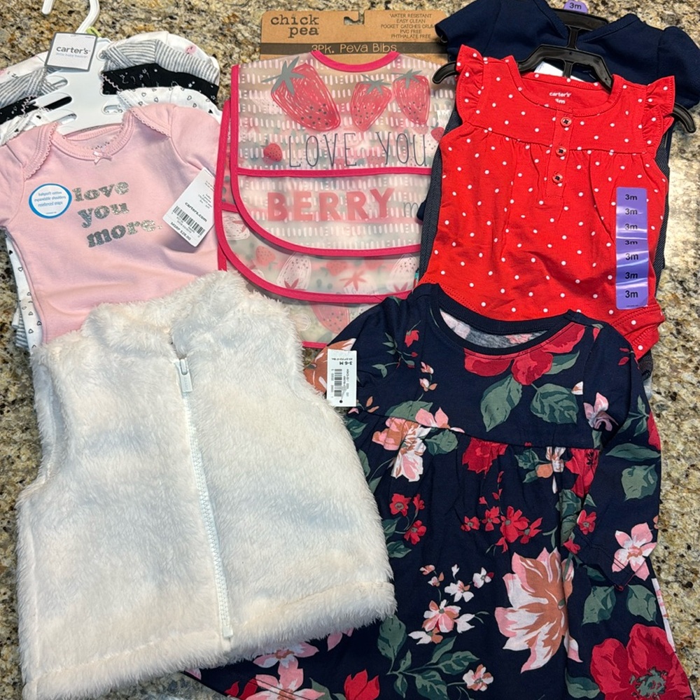 NWT Carters Old Navy Baby Girl Lot 3-6 Months